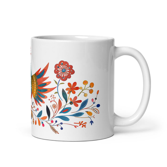 Alma Exclusive Name Art Piece Home Office Work Coffee Mug Mexican Spanish Pride Gift Cup One - Of - A - Kind Calligraphy White Glossy Mug | A28 - Mexicada