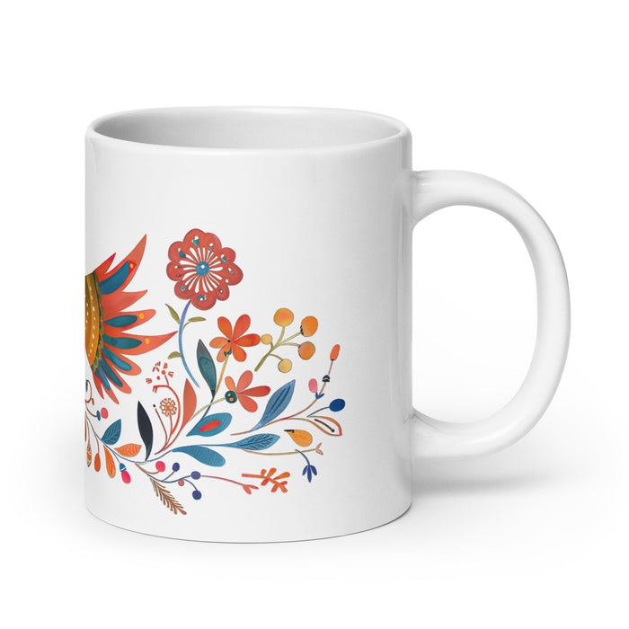 Alma Exclusive Name Art Piece Home Office Work Coffee Mug Mexican Spanish Pride Gift Cup One - Of - A - Kind Calligraphy White Glossy Mug | A28 - Mexicada