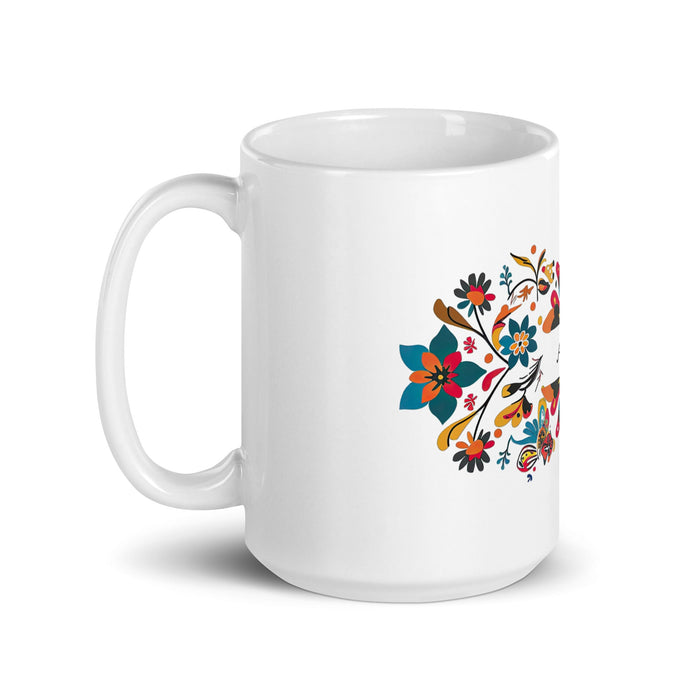 Alma Exclusive Name Art Piece Home Office Work Coffee Mug Mexican Spanish Pride Gift Cup One - Of - A - Kind Calligraphy White Glossy Mug | A29 - Mexicada