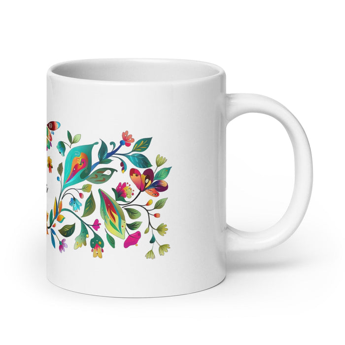 Alma Exclusive Name Art Piece Home Office Work Coffee Mug Mexican Spanish Pride Gift Cup One-Of-A-Kind Calligraphy White Glossy Mug | A30 Mexicada 20 oz