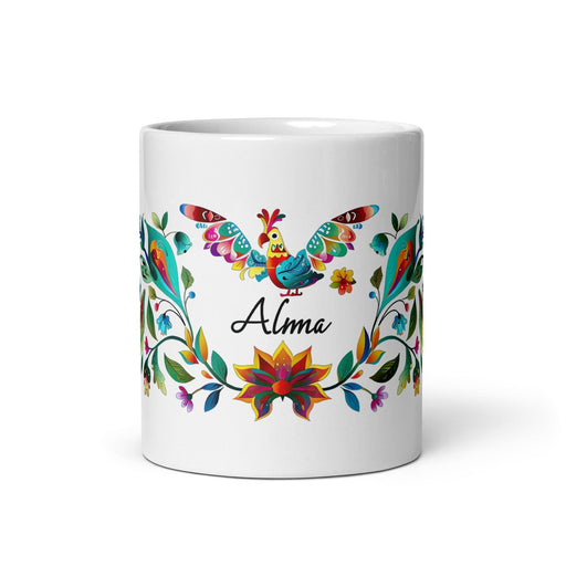 Alma Exclusive Name Art Piece Home Office Work Coffee Mug Mexican Spanish Pride Gift Cup One-Of-A-Kind Calligraphy White Glossy Mug | A30 Mexicada