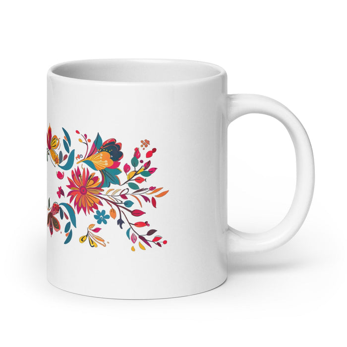 Alma Exclusive Name Art Piece Home Office Work Coffee Mug Mexican Spanish Pride Gift Cup One-Of-A-Kind Calligraphy White Glossy Mug | A4 Mexicada 20 oz