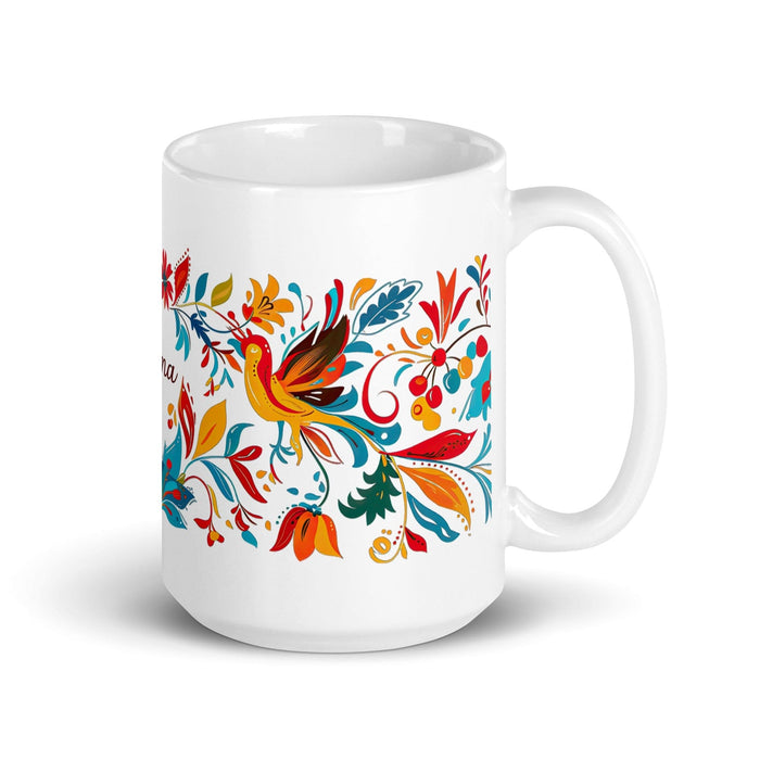 Alma Exclusive Name Art Piece Home Office Work Coffee Mug Mexican Spanish Pride Gift Cup One-Of-A-Kind Calligraphy White Glossy Mug | A5 Mexicada 15 oz