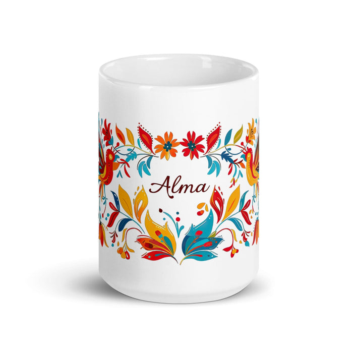 Alma Exclusive Name Art Piece Home Office Work Coffee Mug Mexican Spanish Pride Gift Cup One-Of-A-Kind Calligraphy White Glossy Mug | A5 Mexicada