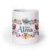 Alma Exclusive Name Art Piece Home Office Work Coffee Mug Mexican Spanish Pride Gift Cup One - Of - A - Kind Calligraphy White Glossy Mug | A6 - Mexicada