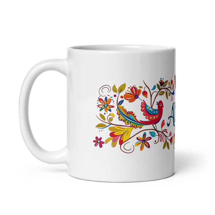 Alma Exclusive Name Art Piece Home Office Work Coffee Mug Mexican Spanish Pride Gift Cup One - Of - A - Kind Calligraphy White Glossy Mug | A6 - Mexicada