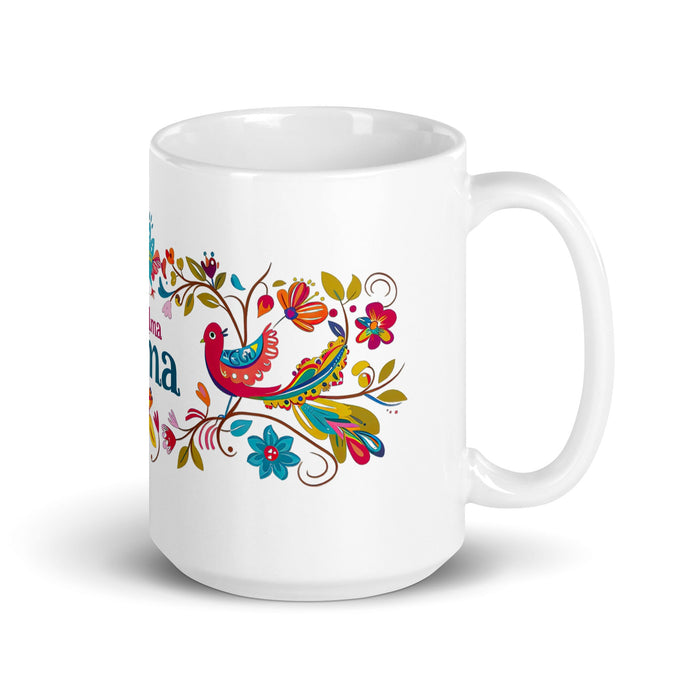 Alma Exclusive Name Art Piece Home Office Work Coffee Mug Mexican Spanish Pride Gift Cup One - Of - A - Kind Calligraphy White Glossy Mug | A6 - Mexicada