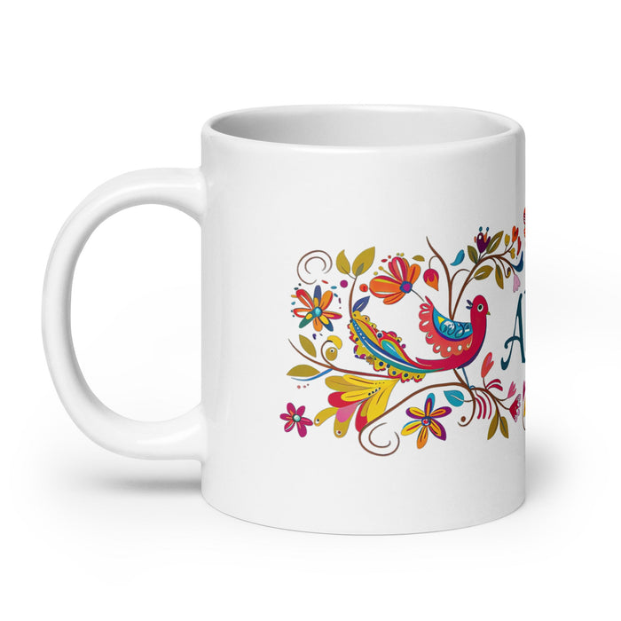 Alma Exclusive Name Art Piece Home Office Work Coffee Mug Mexican Spanish Pride Gift Cup One - Of - A - Kind Calligraphy White Glossy Mug | A6 - Mexicada