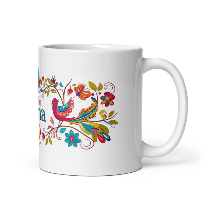 Alma Exclusive Name Art Piece Home Office Work Coffee Mug Mexican Spanish Pride Gift Cup One - Of - A - Kind Calligraphy White Glossy Mug | A6 - Mexicada