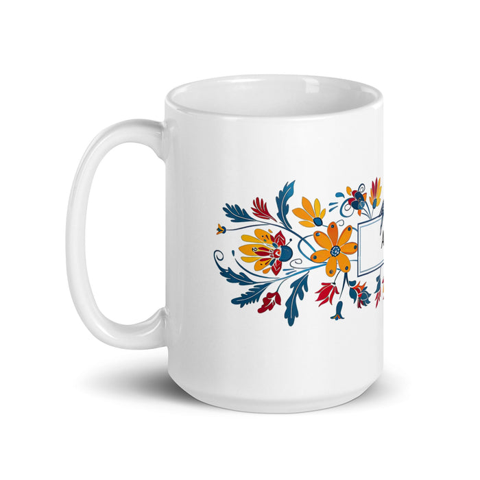 Alma Exclusive Name Art Piece Home Office Work Coffee Mug Mexican Spanish Pride Gift Cup One - Of - A - Kind Calligraphy White Glossy Mug | A9 - Mexicada