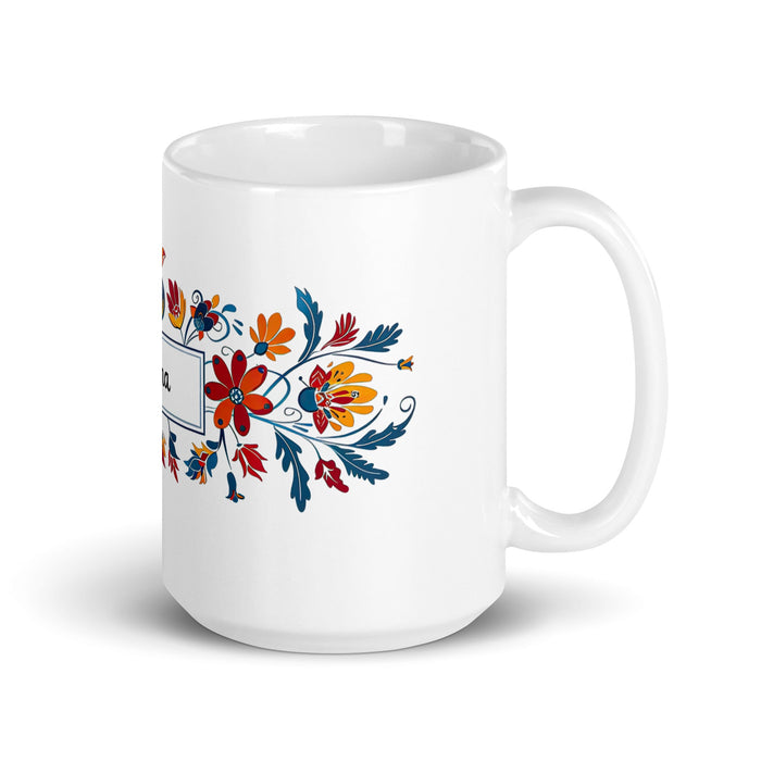 Alma Exclusive Name Art Piece Home Office Work Coffee Mug Mexican Spanish Pride Gift Cup One - Of - A - Kind Calligraphy White Glossy Mug | A9 - Mexicada