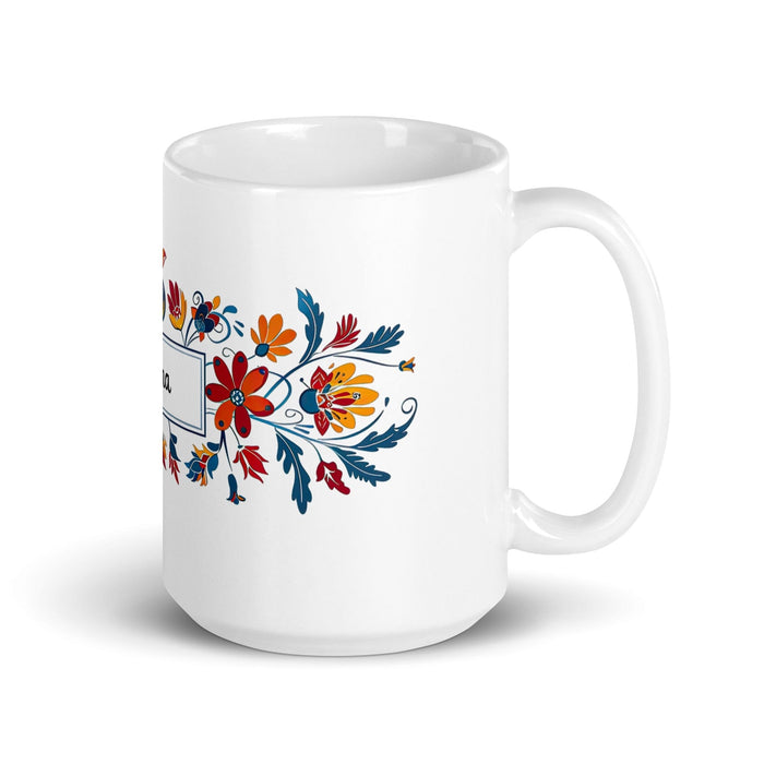 Alma Exclusive Name Art Piece Home Office Work Coffee Mug Mexican Spanish Pride Gift Cup One-Of-A-Kind Calligraphy White Glossy Mug | A9 Mexicada 15 oz