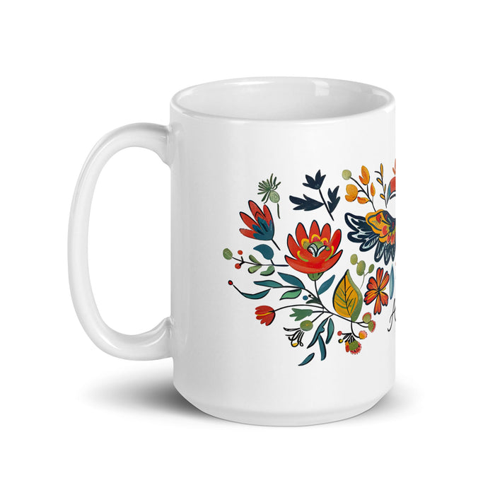 Alondra Exclusive Name Art Piece Home Office Work Coffee Mug Mexican Spanish Pride Gift Cup One - Of - A - Kind Calligraphy White Glossy Mug | A1 - Mexicada