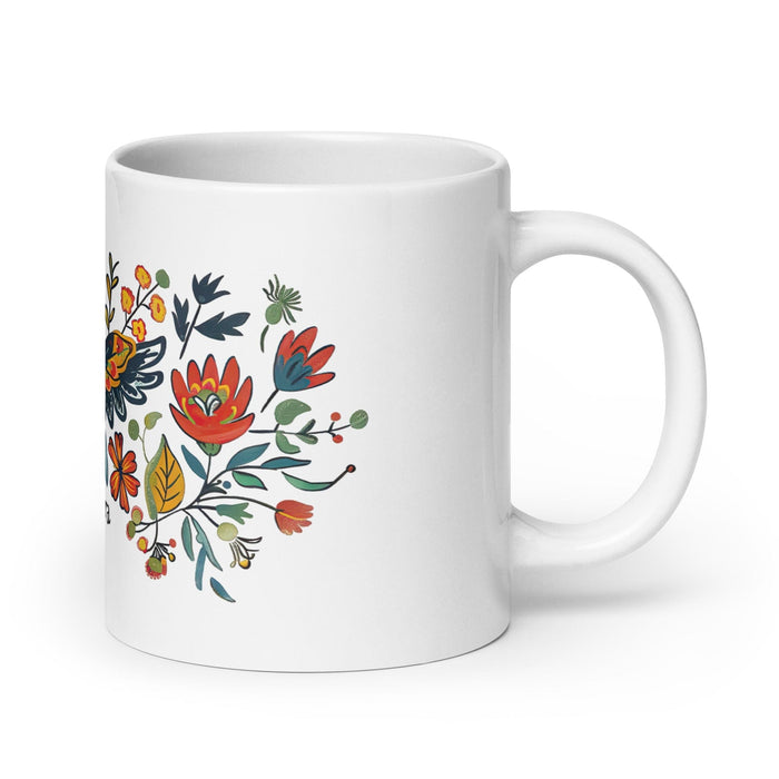 Alondra Exclusive Name Art Piece Home Office Work Coffee Mug Mexican Spanish Pride Gift Cup One-Of-A-Kind Calligraphy White Glossy Mug | A1 Mexicada 20 oz