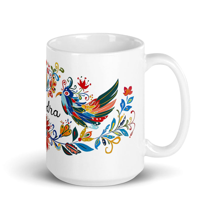 Alondra Exclusive Name Art Piece Home Office Work Coffee Mug Mexican Spanish Pride Gift Cup One-Of-A-Kind Calligraphy White Glossy Mug | A10 Mexicada 15 oz