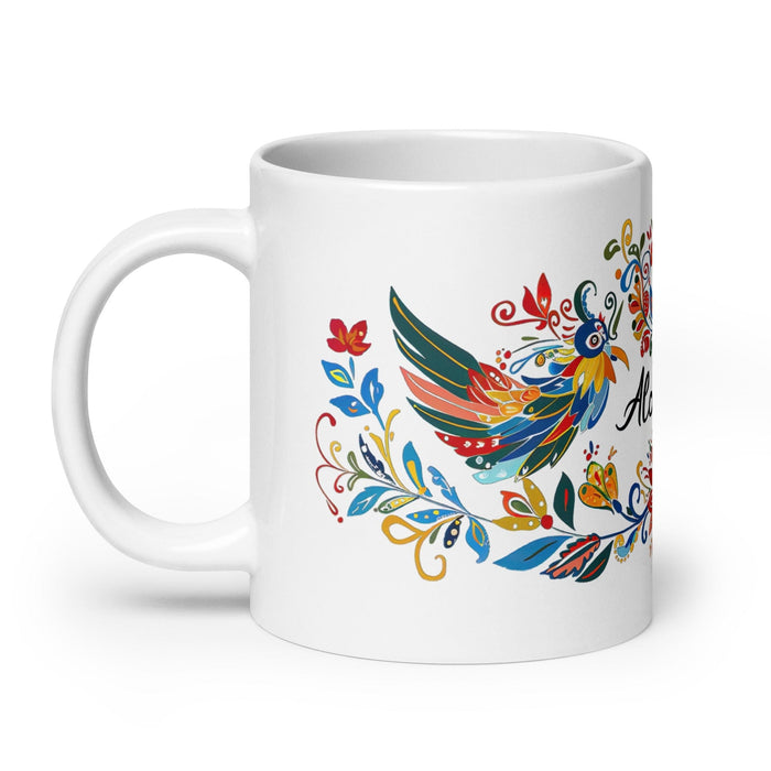 Alondra Exclusive Name Art Piece Home Office Work Coffee Mug Mexican Spanish Pride Gift Cup One-Of-A-Kind Calligraphy White Glossy Mug | A10 Mexicada