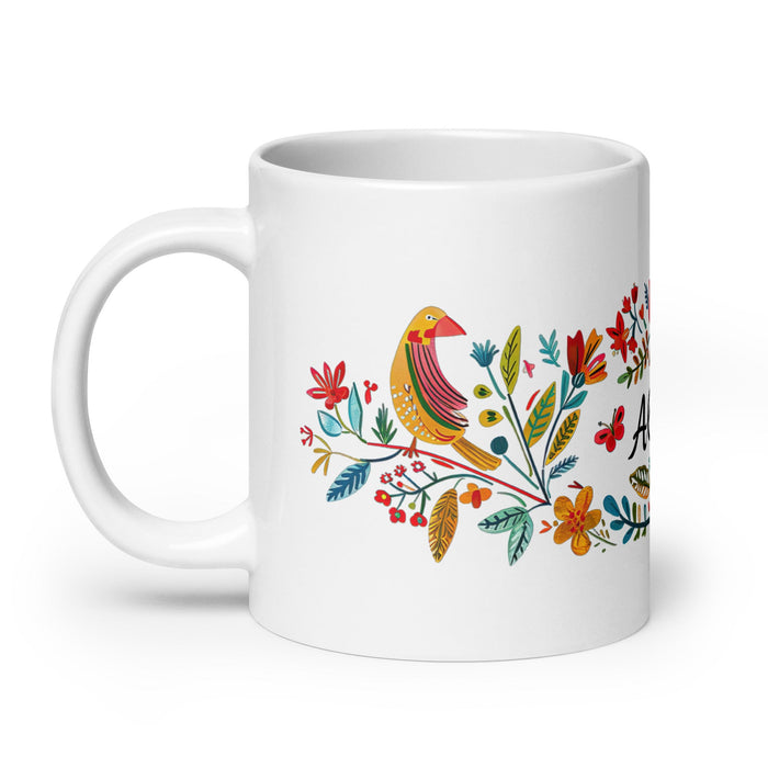 Alondra Exclusive Name Art Piece Home Office Work Coffee Mug Mexican Spanish Pride Gift Cup One - Of - A - Kind Calligraphy White Glossy Mug | A13 - Mexicada