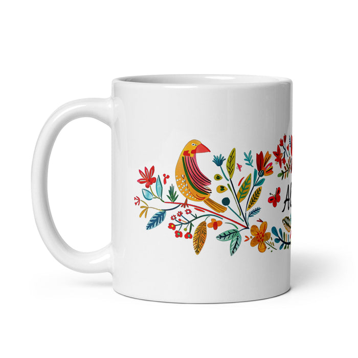 Alondra Exclusive Name Art Piece Home Office Work Coffee Mug Mexican Spanish Pride Gift Cup One - Of - A - Kind Calligraphy White Glossy Mug | A13 - Mexicada