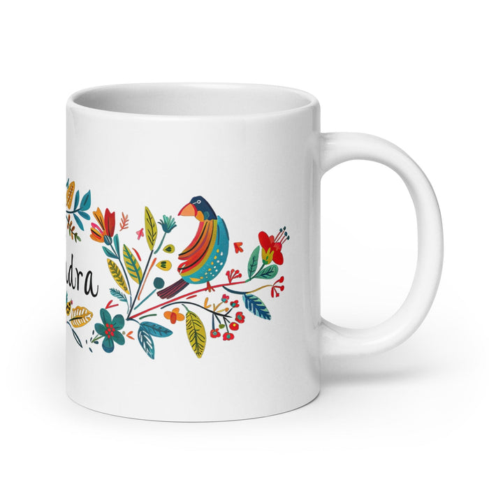 Alondra Exclusive Name Art Piece Home Office Work Coffee Mug Mexican Spanish Pride Gift Cup One-Of-A-Kind Calligraphy White Glossy Mug | A13 Mexicada 20 oz