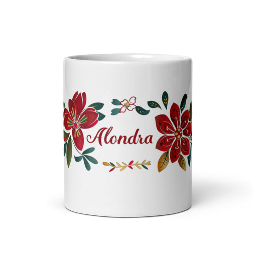 Alondra Exclusive Name Art Piece Home Office Work Coffee Mug Mexican Spanish Pride Gift Cup One - Of - A - Kind Calligraphy White Glossy Mug | A2 - Mexicada