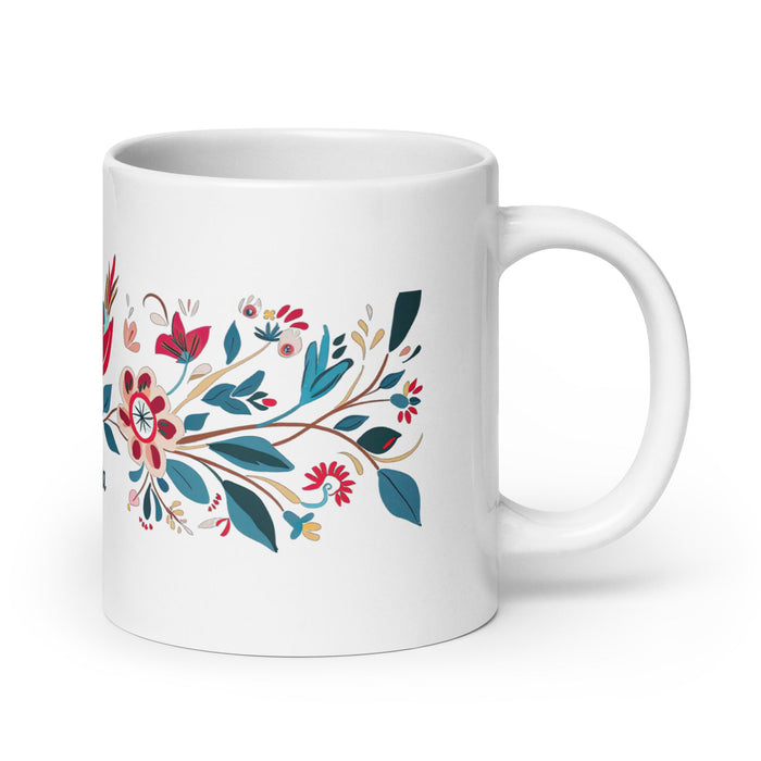 Alondra Exclusive Name Art Piece Home Office Work Coffee Mug Mexican Spanish Pride Gift Cup One - Of - A - Kind Calligraphy White Glossy Mug | A4 - Mexicada