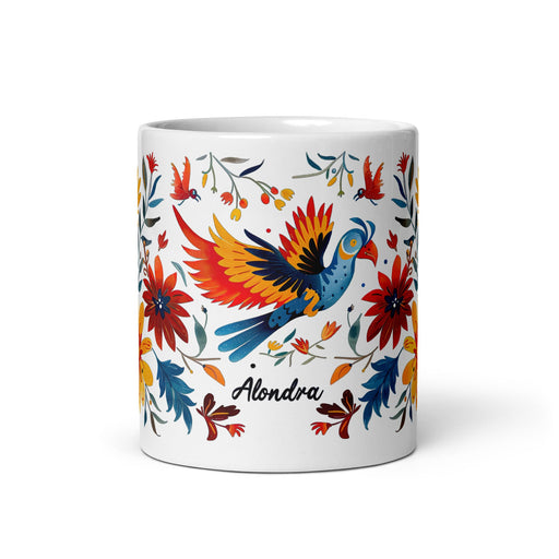 Alondra Exclusive Name Art Piece Home Office Work Coffee Mug Mexican Spanish Pride Gift Cup One - Of - A - Kind Calligraphy White Glossy Mug | A8 - Mexicada