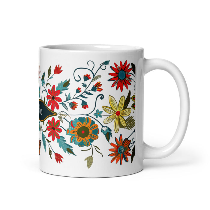 Alondra Exclusive Name Art Piece Home Office Work Coffee Mug Mexican Spanish Pride Gift Cup One - Of - A - Kind Calligraphy White Glossy Mug | A9 - Mexicada