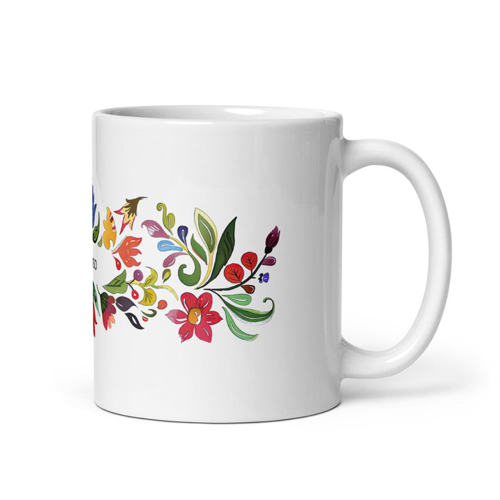 Alonso Exclusive Name Art Piece Home Office Work Coffee Mug Mexican Spanish Pride Gift Cup One - Of - A - Kind Calligraphy White Glossy Mug | A4 - Mexicada