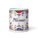 Alonso Exclusive Name Art Piece Home Office Work Coffee Mug Mexican Spanish Pride Gift Cup One - Of - A - Kind Calligraphy White Glossy Mug | A5 - Mexicada