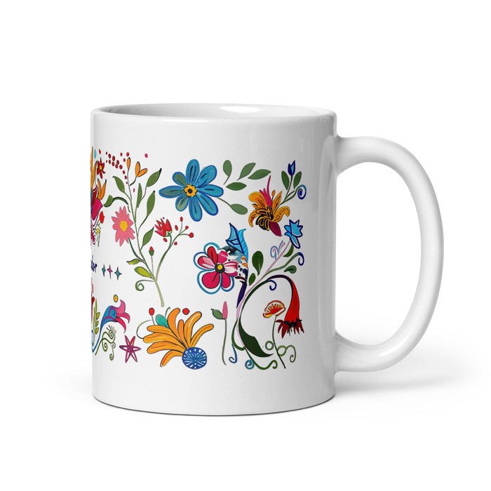 Amador Exclusive Name Art Piece Home Office Work Coffee Mug Mexican Spanish Pride Gift Cup One-Of-A-Kind Calligraphy White Glossy Mug | A10 Mexicada 11 oz