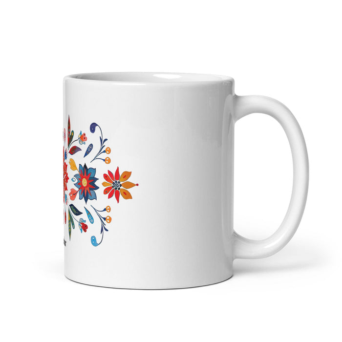 Amador Exclusive Name Art Piece Home Office Work Coffee Mug Mexican Spanish Pride Gift Cup One-Of-A-Kind Calligraphy White Glossy Mug | A12 Mexicada 11 oz