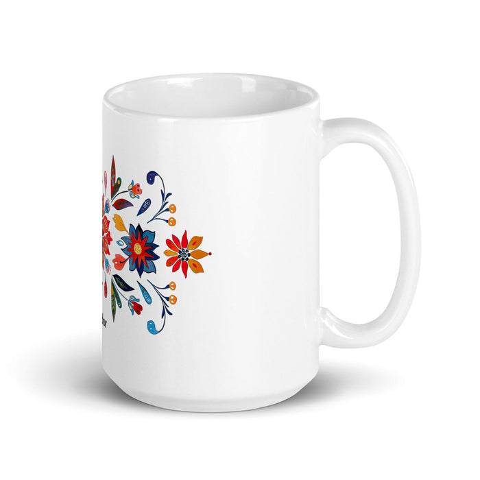 Amador Exclusive Name Art Piece Home Office Work Coffee Mug Mexican Spanish Pride Gift Cup One-Of-A-Kind Calligraphy White Glossy Mug | A12 Mexicada 15 oz