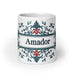 Amador Exclusive Name Art Piece Home Office Work Coffee Mug Mexican Spanish Pride Gift Cup One - Of - A - Kind Calligraphy White Glossy Mug | A13 - Mexicada