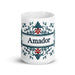 Amador Exclusive Name Art Piece Home Office Work Coffee Mug Mexican Spanish Pride Gift Cup One - Of - A - Kind Calligraphy White Glossy Mug | A13 - Mexicada