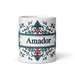 Amador Exclusive Name Art Piece Home Office Work Coffee Mug Mexican Spanish Pride Gift Cup One - Of - A - Kind Calligraphy White Glossy Mug | A13 - Mexicada