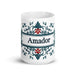 Amador Exclusive Name Art Piece Home Office Work Coffee Mug Mexican Spanish Pride Gift Cup One-Of-A-Kind Calligraphy White Glossy Mug | A13 Mexicada