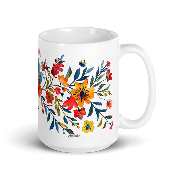 Amador Exclusive Name Art Piece Home Office Work Coffee Mug Mexican Spanish Pride Gift Cup One - Of - A - Kind Calligraphy White Glossy Mug | A14 - Mexicada