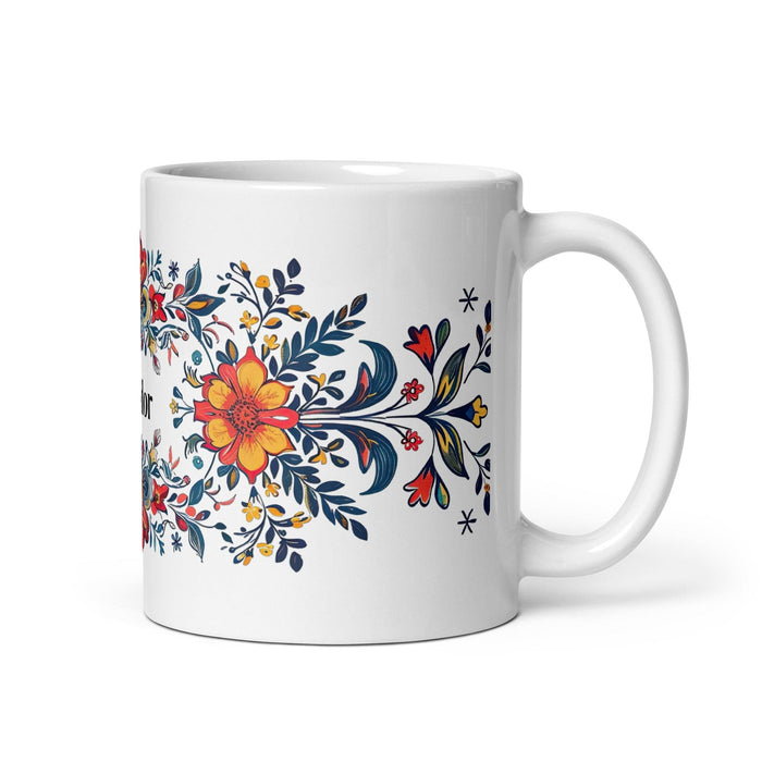 Amador Exclusive Name Art Piece Home Office Work Coffee Mug Mexican Spanish Pride Gift Cup One-Of-A-Kind Calligraphy White Glossy Mug | A17 Mexicada 11 oz