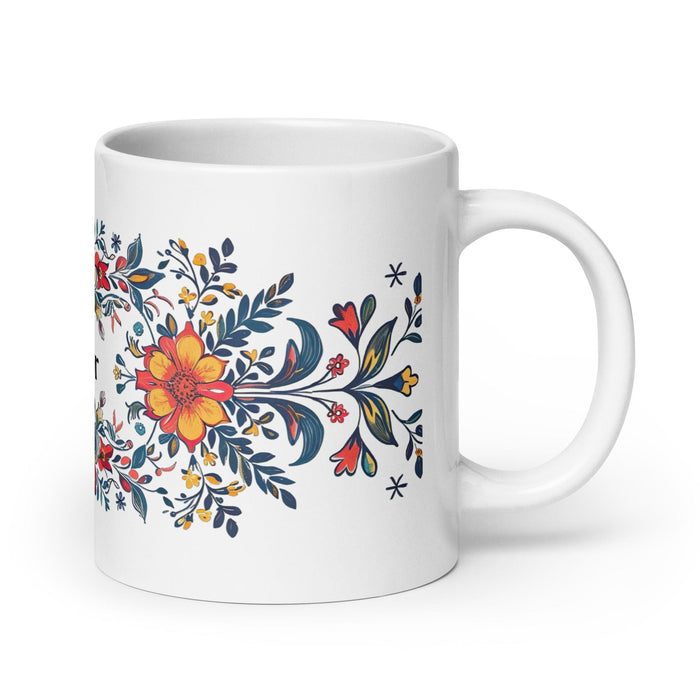 Amador Exclusive Name Art Piece Home Office Work Coffee Mug Mexican Spanish Pride Gift Cup One-Of-A-Kind Calligraphy White Glossy Mug | A17 Mexicada 20 oz