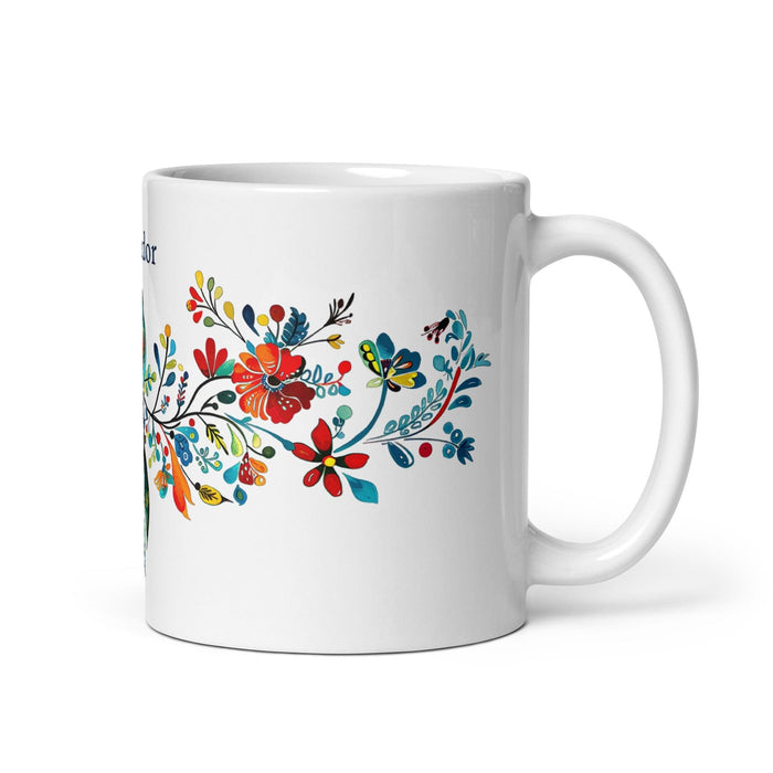 Amador Exclusive Name Art Piece Home Office Work Coffee Mug Mexican Spanish Pride Gift Cup One-Of-A-Kind Calligraphy White Glossy Mug | A2 Mexicada 11 oz