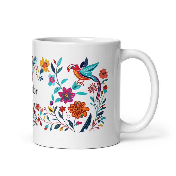 Amador Exclusive Name Art Piece Home Office Work Coffee Mug Mexican Spanish Pride Gift Cup One-Of-A-Kind Calligraphy White Glossy Mug | A3 Mexicada 11 oz