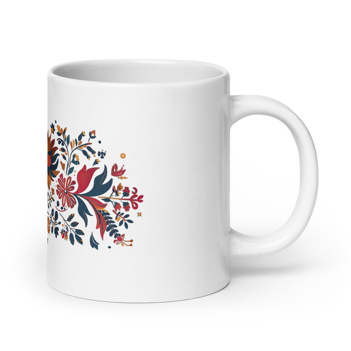 Amador Exclusive Name Art Piece Home Office Work Coffee Mug Mexican Spanish Pride Gift Cup One-Of-A-Kind Calligraphy White Glossy Mug | A6 Mexicada 20 oz