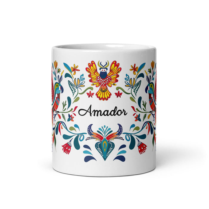 Amador Exclusive Name Art Piece Home Office Work Coffee Mug Mexican Spanish Pride Gift Cup One - Of - A - Kind Calligraphy White Glossy Mug | A8 - Mexicada