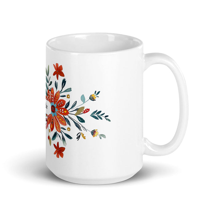 Amador Exclusive Name Art Piece Home Office Work Coffee Mug Mexican Spanish Pride Gift Cup One-Of-A-Kind Calligraphy White Glossy Mug | A9 Mexicada 15 oz