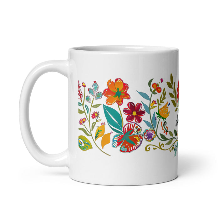 Amaia Exclusive Name Art Piece Home Office Work Coffee Mug Mexican Spanish Pride Gift Cup One - Of - A - Kind Calligraphy White Glossy Mug | A1 - Mexicada