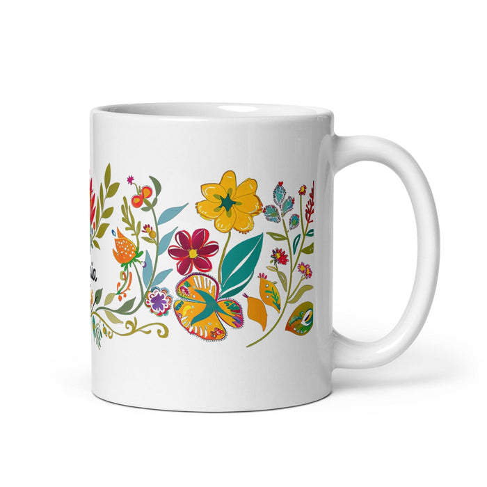 Amaia Exclusive Name Art Piece Home Office Work Coffee Mug Mexican Spanish Pride Gift Cup One-Of-A-Kind Calligraphy White Glossy Mug | A1 Mexicada 11 oz