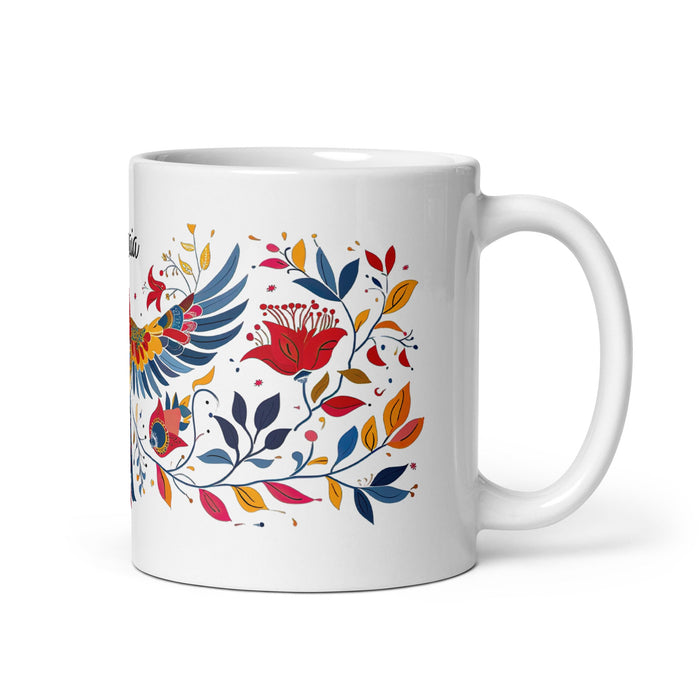 Amaia Exclusive Name Art Piece Home Office Work Coffee Mug Mexican Spanish Pride Gift Cup One - Of - A - Kind Calligraphy White Glossy Mug | A10 - Mexicada