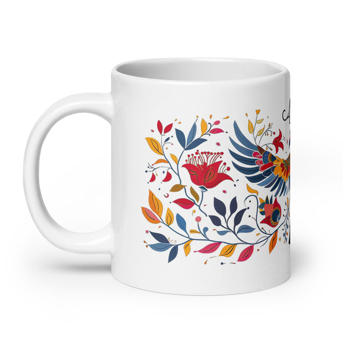 Amaia Exclusive Name Art Piece Home Office Work Coffee Mug Mexican Spanish Pride Gift Cup One - Of - A - Kind Calligraphy White Glossy Mug | A10 - Mexicada