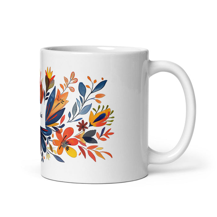 Amaia Exclusive Name Art Piece Home Office Work Coffee Mug Mexican Spanish Pride Gift Cup One-Of-A-Kind Calligraphy White Glossy Mug | A11 Mexicada 11 oz