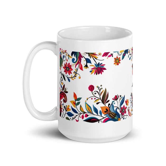 Amaia Exclusive Name Art Piece Home Office Work Coffee Mug Mexican Spanish Pride Gift Cup One-Of-A-Kind Calligraphy White Glossy Mug | A14 Mexicada